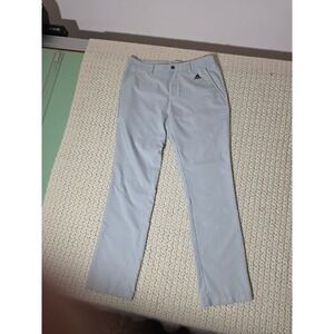 Adidas Golf Pants Men 32x32 Gray Excellent 3-Stripes Flat Front Athletic Trouser